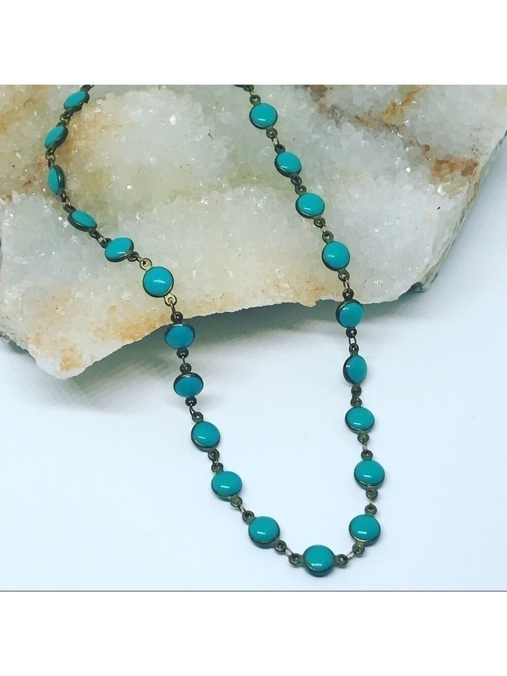 Turquoise Bead Link Necklace - Women's Fashion Necklace